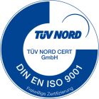 Prüfzeichen: TÜV Nord Cert DIN EN ISO 9001